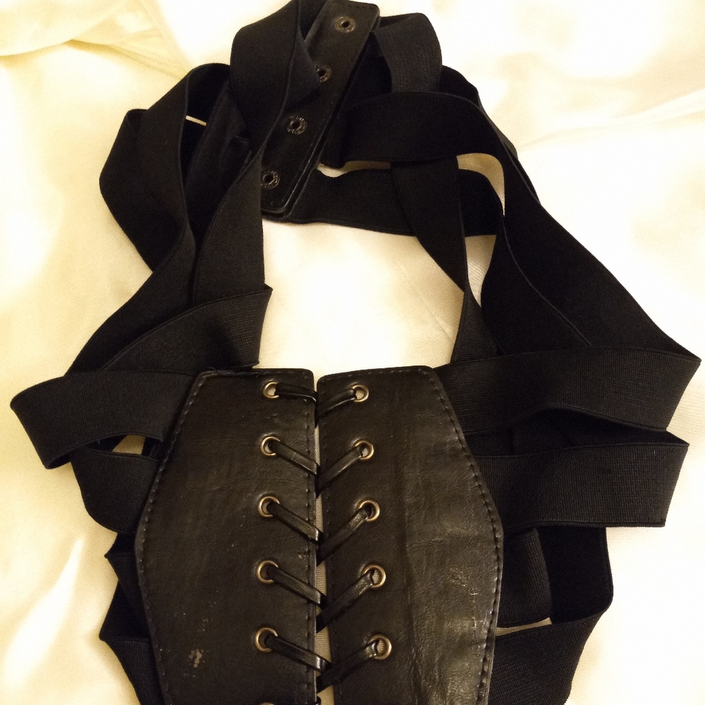 Women's black corset belt